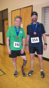 Me and new friend  Jim Skibo after Andrew Jackson Marathon