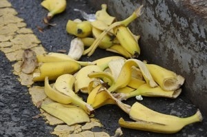 S;ipping on Bananna peels, perilous new york marathon hazard
