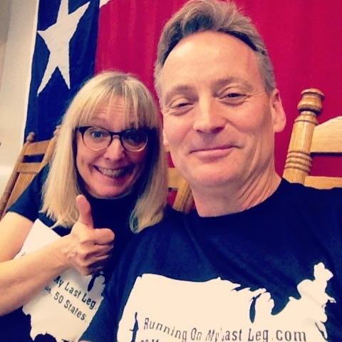 Hanging out in the rockin chairs in the Dallas Airport on out way to the next marathon